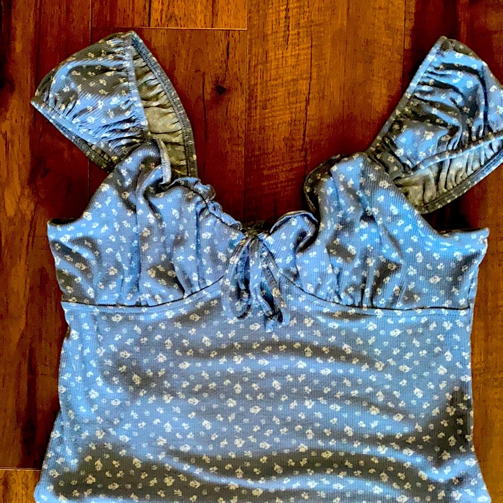 Soft Country Blue Floral Bodysuit by Wild Fable